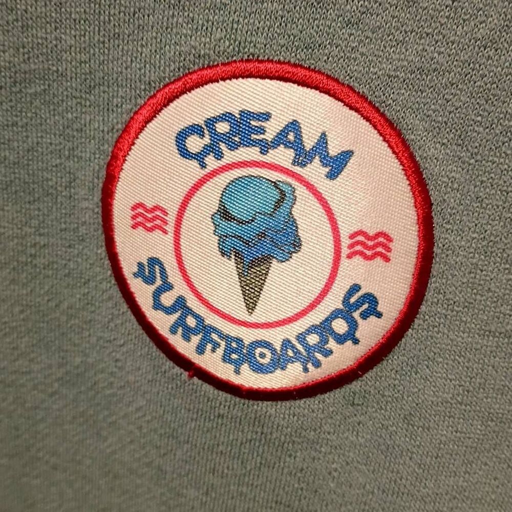 Vintage Cream Crew Marine Surfboards Men's Sweatshirt XL Green Teal Blue